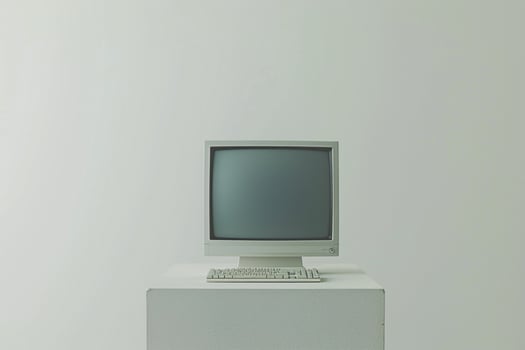 Computer Mockup Background Featuring   Design and Wireless Keyboard photo