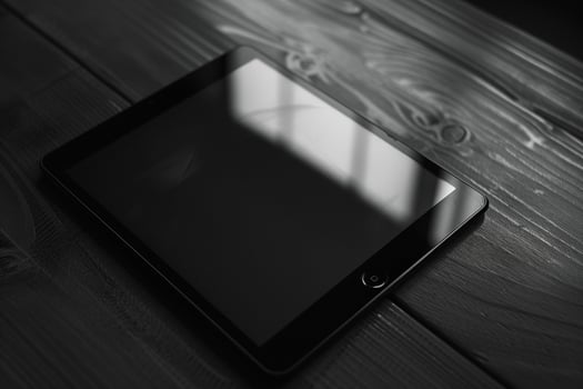 Noir Style Tablet Mockup Background with Artistic Flair photo