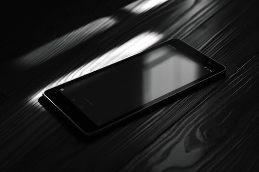 Noir Tablet Mockup with Glossy Black Finish and Sharp s photo