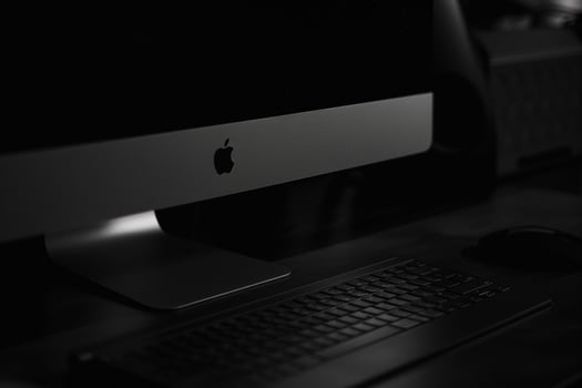 Noir Inspired Desktop Computer Mockup with   Black and Gray s photo