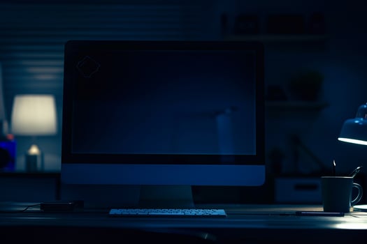 Noir Desktop Computer Mockup with Glossy Black Finish and Advanced Design photo
