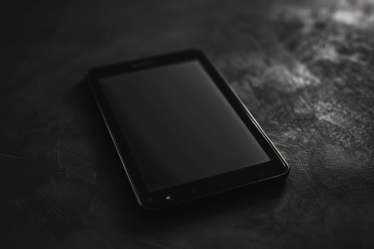 Noir Tablet Mockup with Deep Black Finish and High Contrast s photo