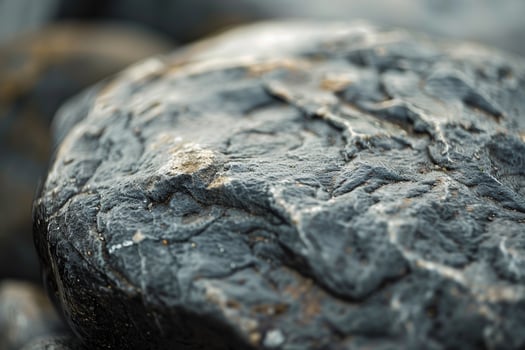 Textured River Stone with Smooth and Polished Surface Displaying Natural Patterns photo