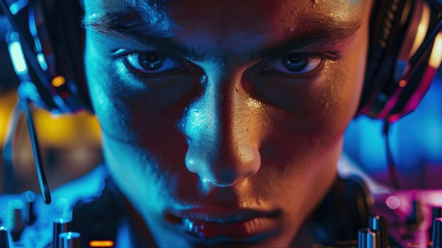 Close-up portrait of a young Tambayta male DJ. photo