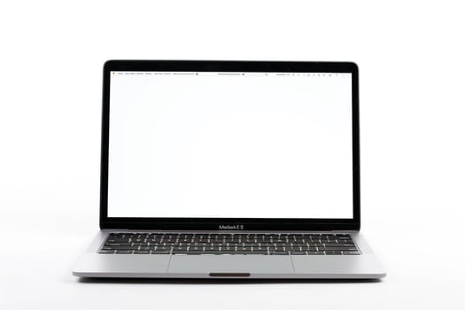 Laptop Mockup Office Desk Background photo