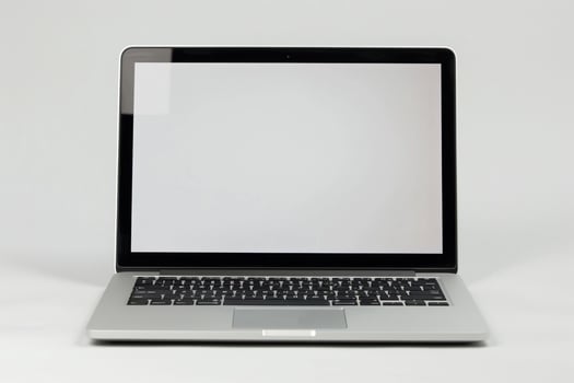 Professional Laptop Mockup with and Blank Screen Nature Background photo