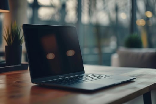 Laptop Mockup Screen and  Gray Top   Background Nature photo