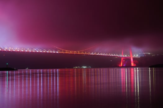 Yavuz Sultan Selim Bridge under fog in Istanbul, Turkiye photo