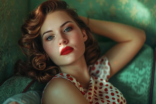Retro Clothing Fashion Portrait of Woman photo