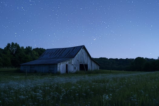 Rustic  Barn with Starry Night Sky photo