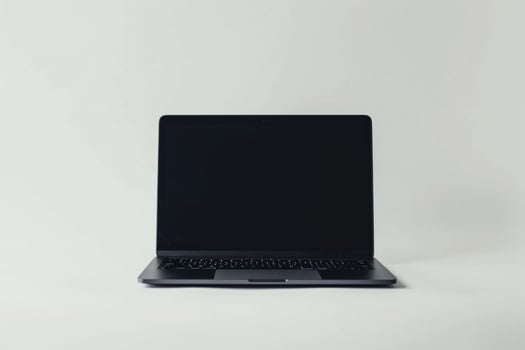 Laptop Mockup Screen on  White Surface photo