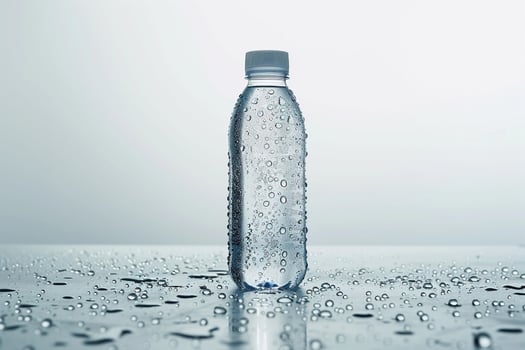 Water Bottle with Condensation Still Life Background photo
