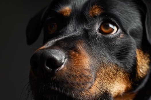 Dramatic Lighting Highlights Expressive Faces of Dogs in Studio Background photo