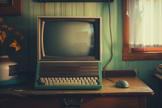 Vintage Desktop Computer Mockup Background photo