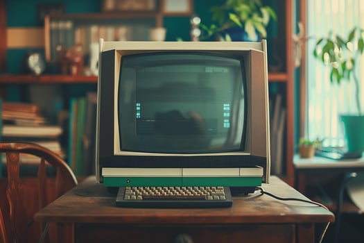 Vintage Desktop Computer Mockup Background photo
