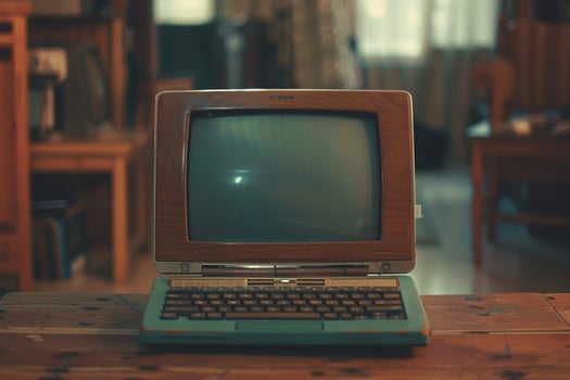 Vintage Laptop Mockup Background photo