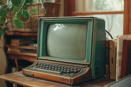 Vintage Laptop Mockup Background photo