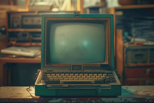Vintage Laptop Mockup Background photo