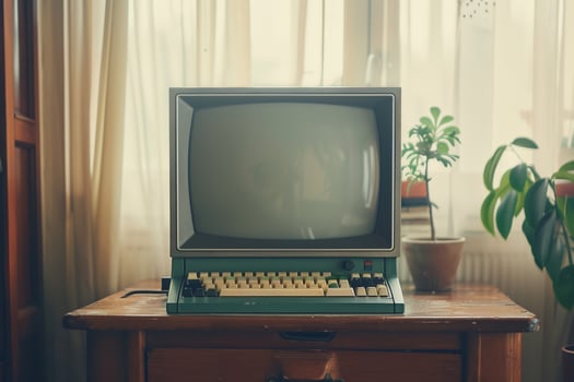 Vintage Desktop Computer Mockup Background photo