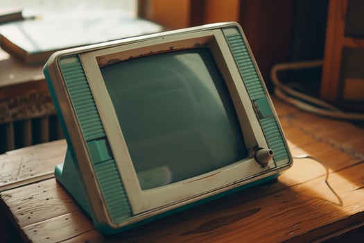 Vintage Tablet Mockup with Retro Design and Background photo