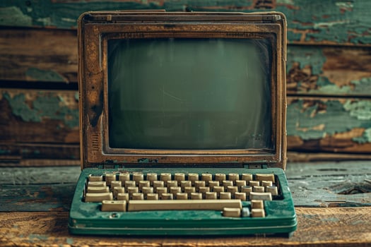 Classic Retro Vintage Tablet Mockup with Stylish Background photo