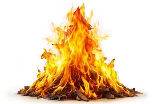 Fire photo isolated on White background