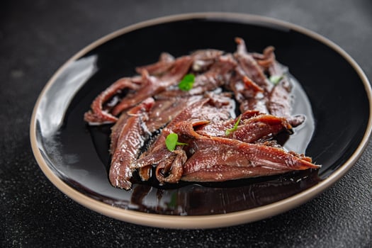 anchovies canned fish in oil fresh and tasty seafood meal food snack on the table copy space food photo