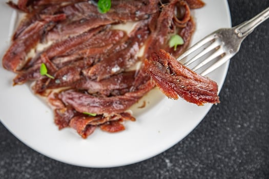 anchovies canned fish in oil fresh and tasty seafood meal food snack on the table copy space food photo