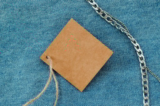 price tag place for text on jeans, shopping concept photo