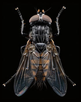 High-Resolution Close-Up Images of Various Insects on Black Background photo