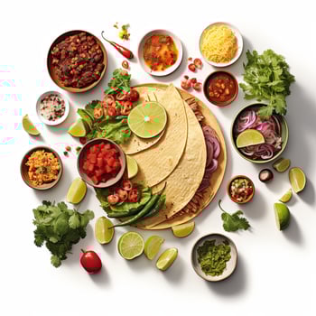 A plate of tacos with various ingredients on it photo