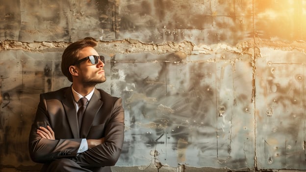 Businessman thinking towards a goal photo