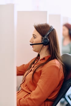 Team of Women Providing Customer Support in Call Center Environment. photo