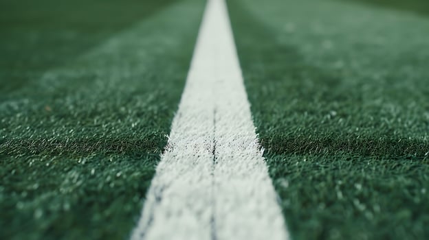 White Line on a Green Artificial Turf Field photo