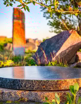 Granite Stone Platform in a Natural Setting photo