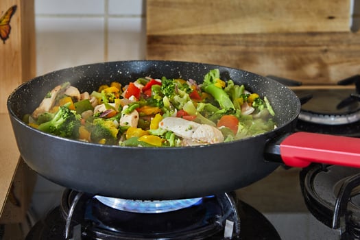 Stir Fry Vegetables Cooking on Stove photo