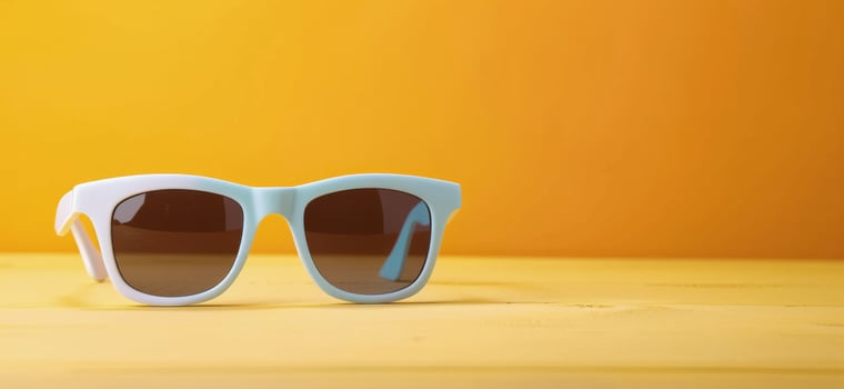 Fun Pineapples With Sunglasses and Lemon on Bright Yellow Background photo