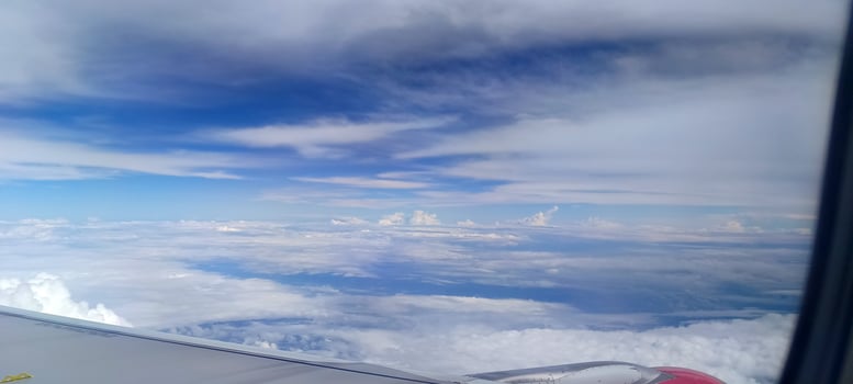 The view outside the plane from the window photo