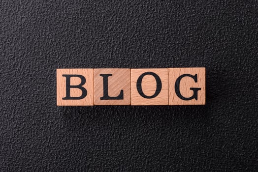 Inscription Blog with wooden cubes, conceptual background photo
