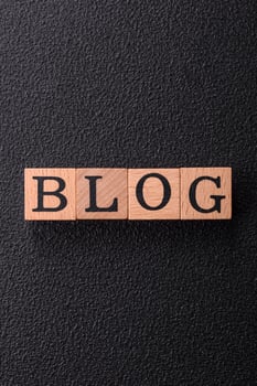 Inscription Blog with wooden cubes, conceptual background photo