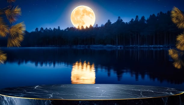 Marble Podium Under the Moonlight photo