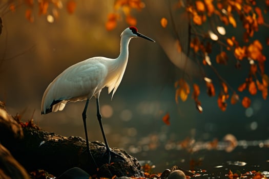 Siberian Crane bird standing in the natural habitat photo