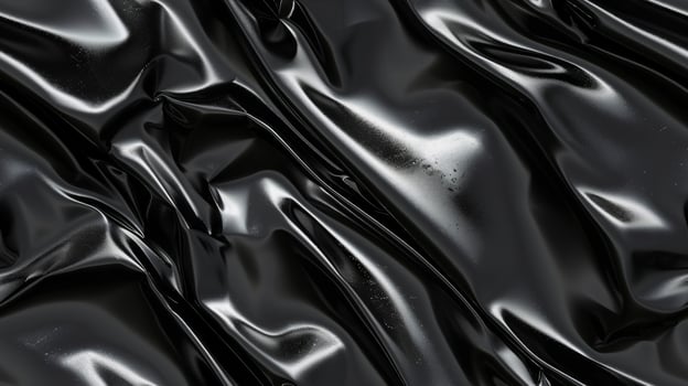 Black liquid pattern. Abstract wavy wallpaper. Flowing luxurious elegant material. Silk texture background. Dark wave fabric. Satin backdrop illustration photo