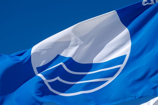 Blue Flag an international award for beaches and marinas, beach concept photo