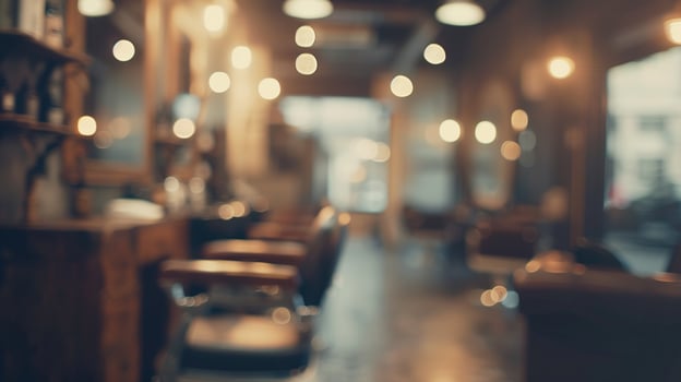 Barbershop. Blurred background hairdresser and hair salon photo