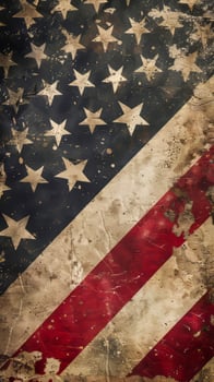 Vintage American Flag with Weathered Look photo