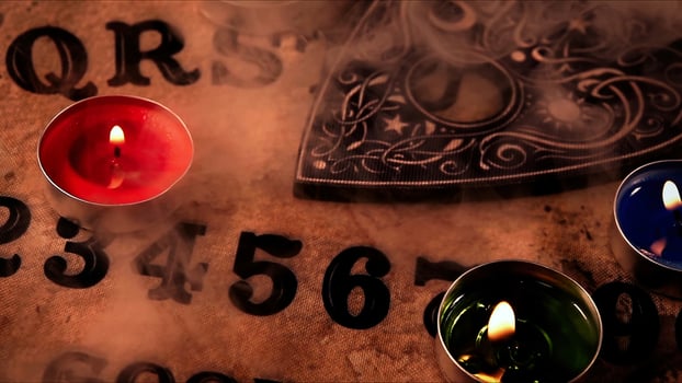Witchcraft Spiritual Mystic Halloween Game Ouija Board photo