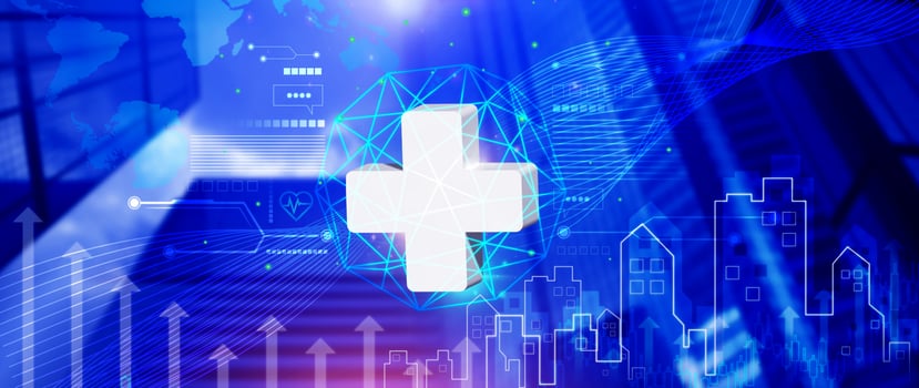Plus icon for health care medical, with medical network connection, People health care awareness rising growth of medical health and life insurance business. photo