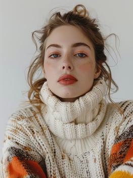 Fall Casual Fashion Studio Photoshoot Featuring Cozy Knitwear photo