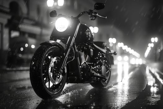 A stunning motorcycle parked on a road photo